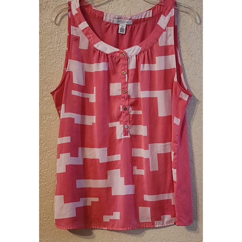 Kenneth Cole Reaction Sleeveless Top In Coral Size XL